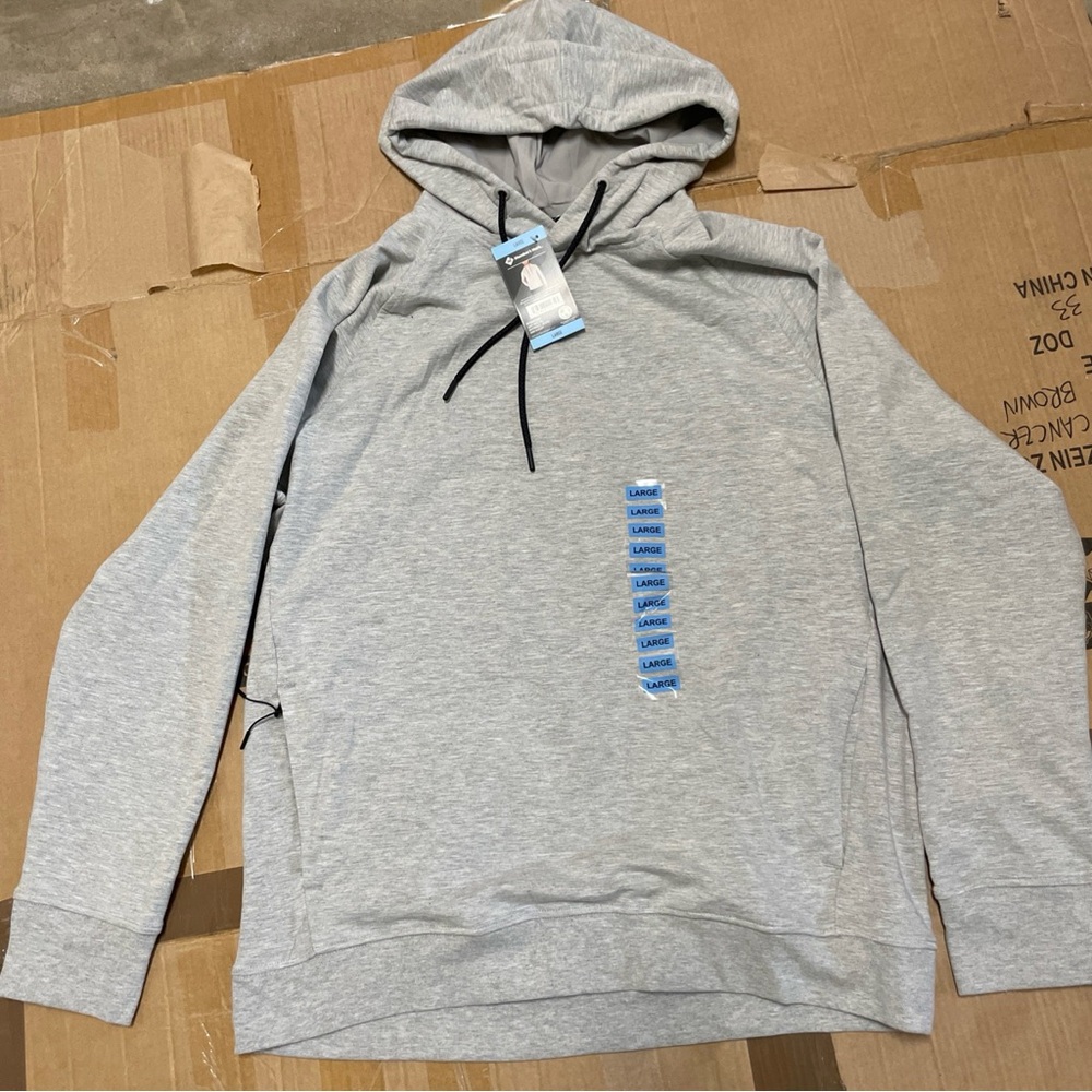 Gray Hooded Sweatshirt Classic Cotton-Poly Blend